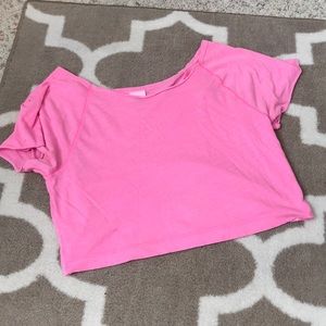 Off the shoulder PINK tank top cropped